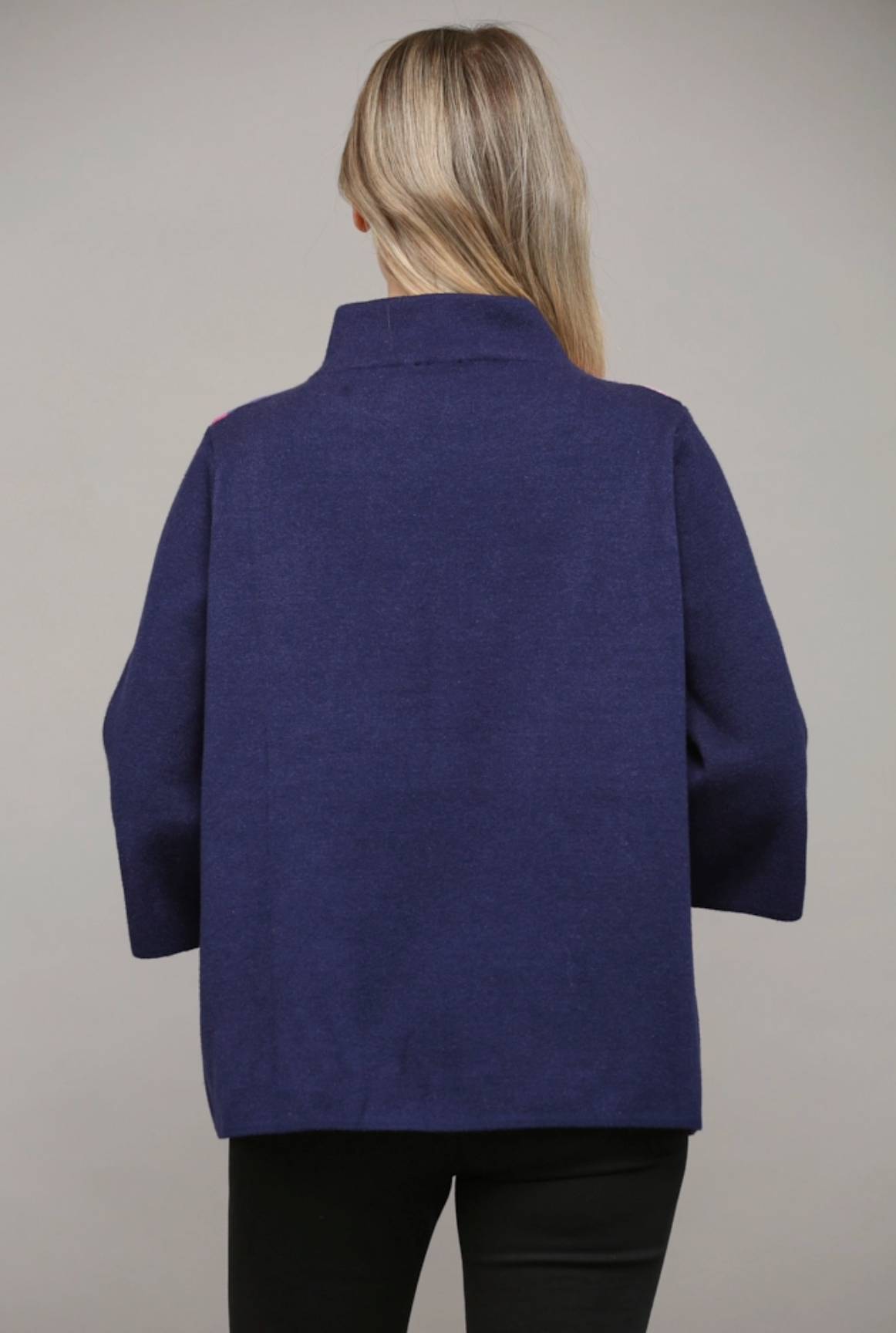 Color Block Angled Mockneck Sweater