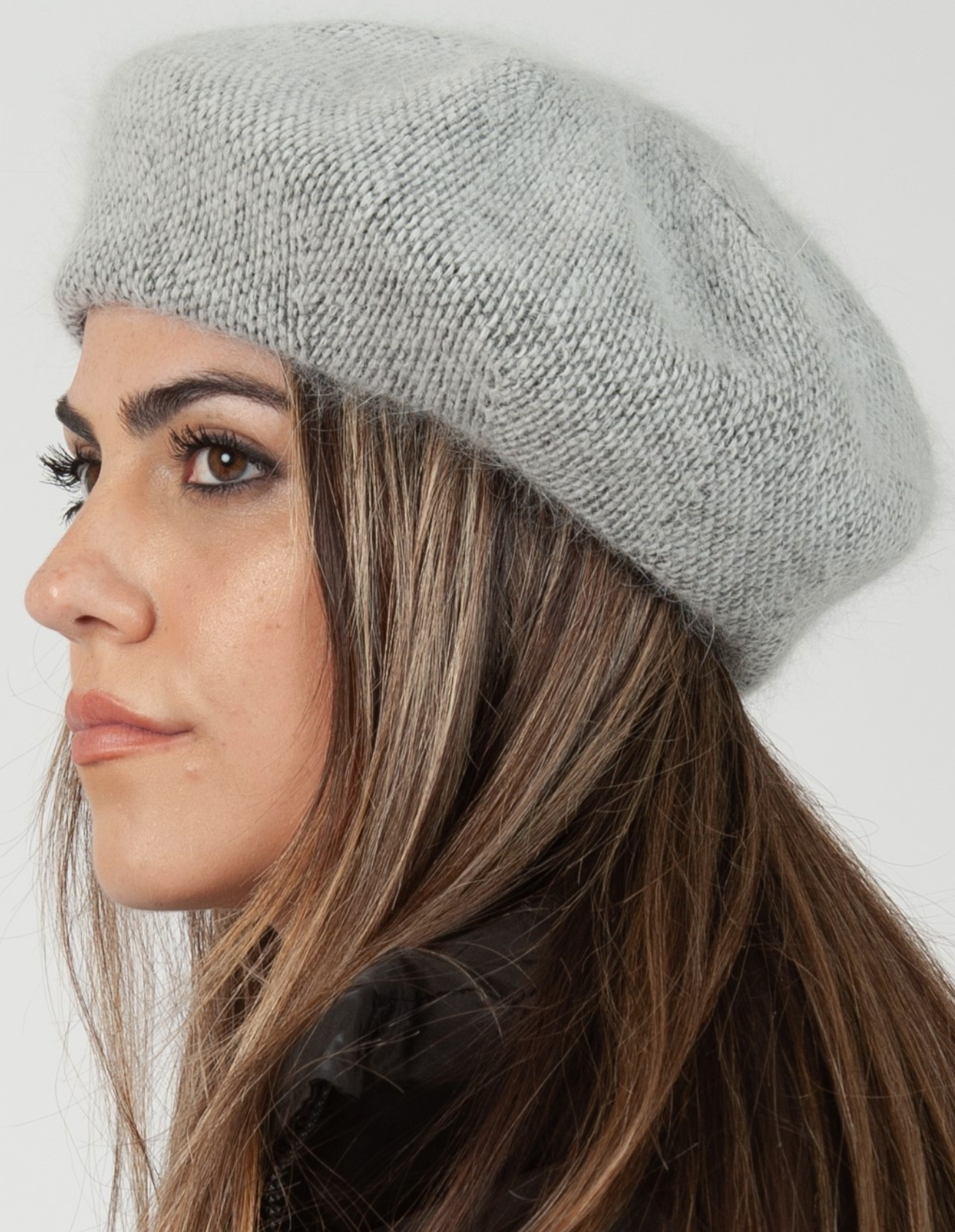Kai Fuzzy Fur Beret - Grey