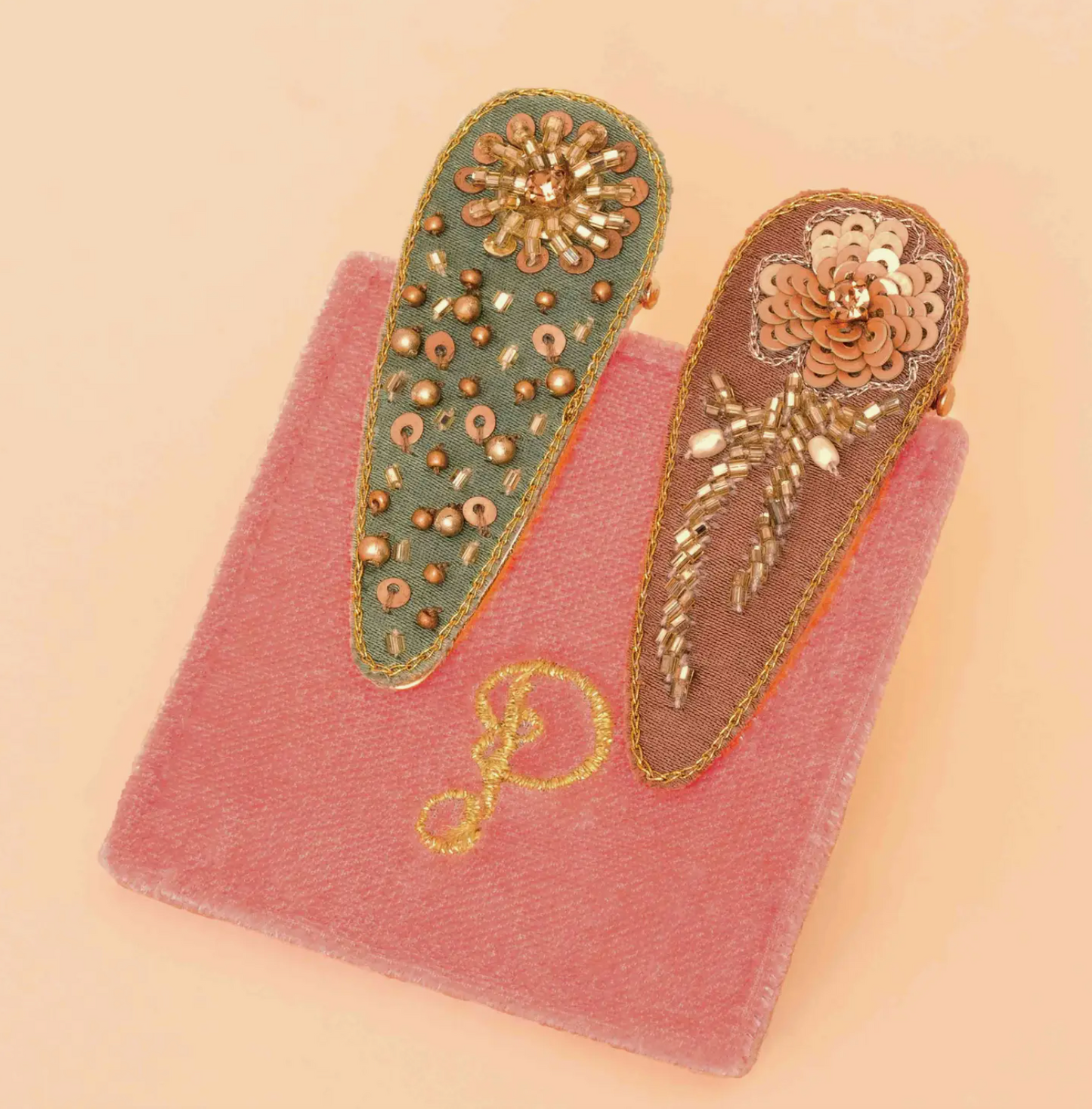 Jeweled Hair Clips - Floral Stems