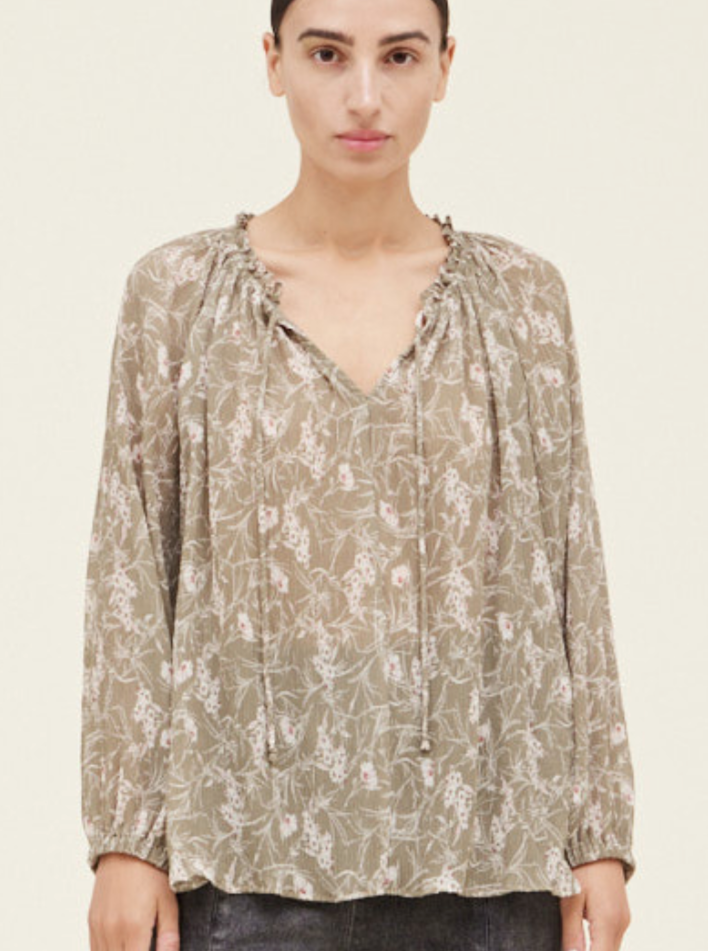Dried Thyme Printed Blouse