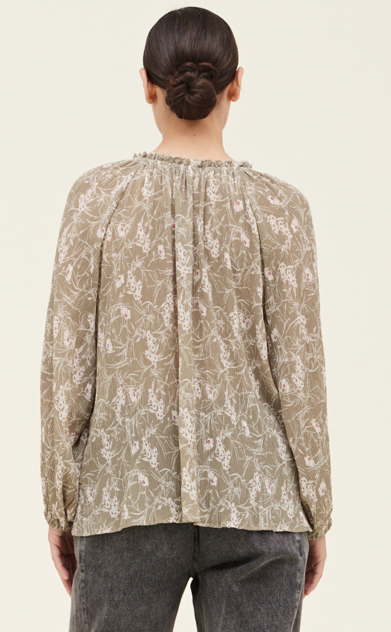 Dried Thyme Printed Blouse