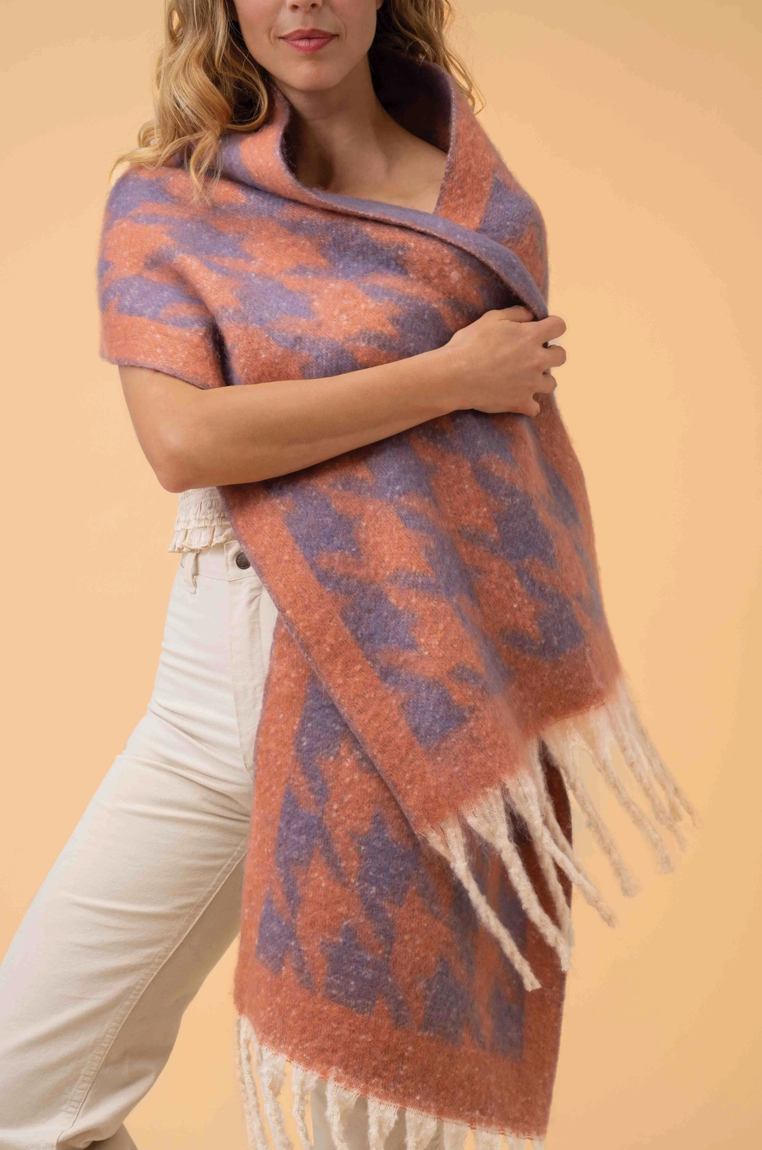 Harper Scarf - Coral & Lavender
