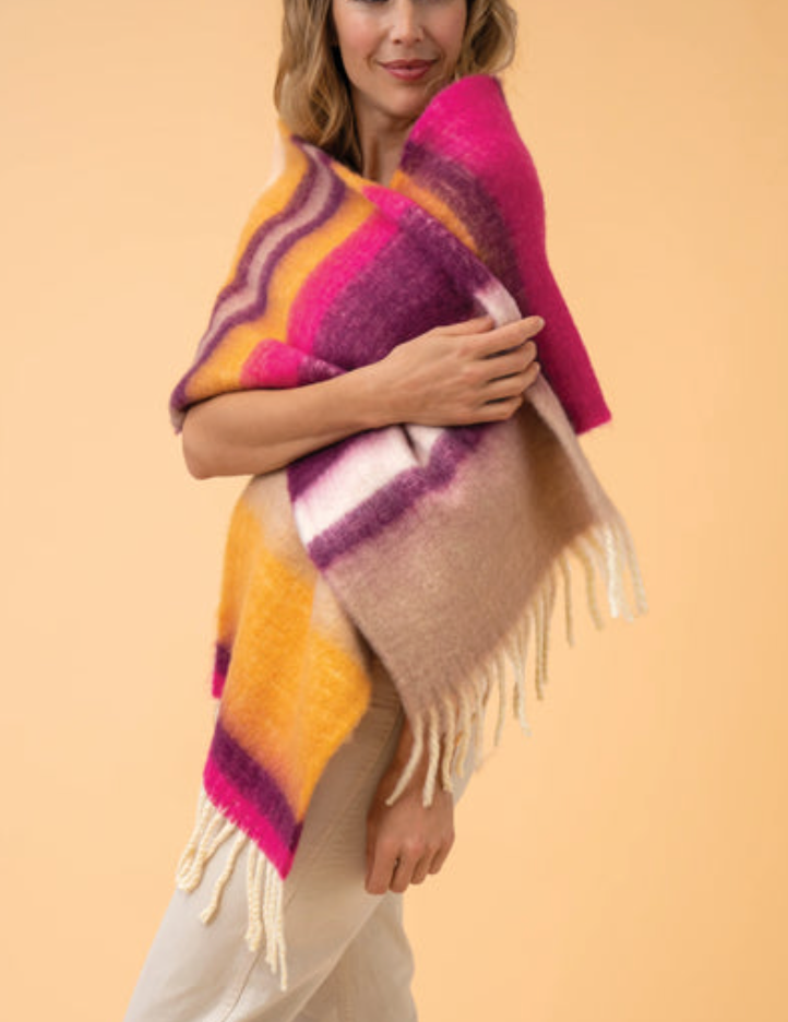 Murphy Scarf - Damson & Mustard