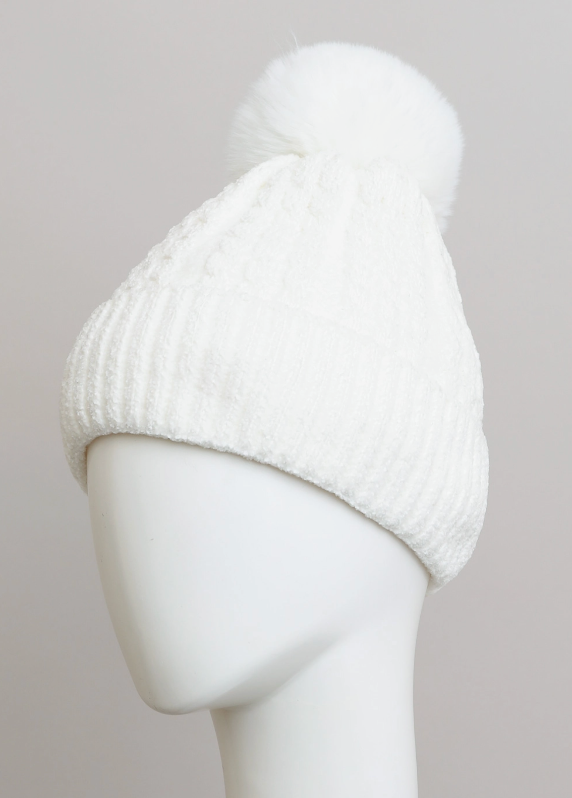 Velvet Cable Pom Beanie - Multiple Colors