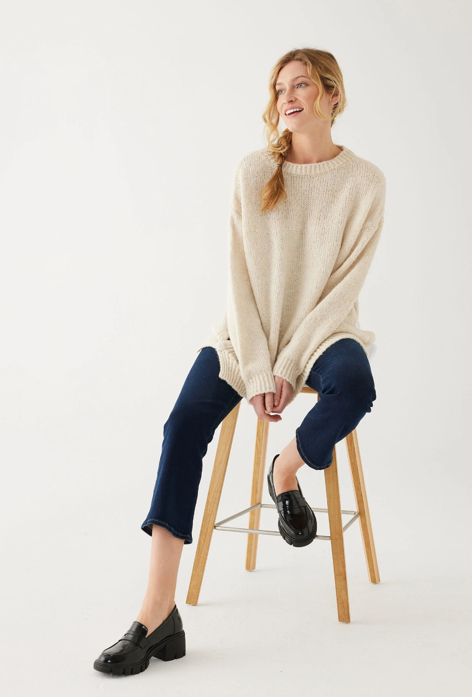 Bari Side Button Sweater - Buttercream