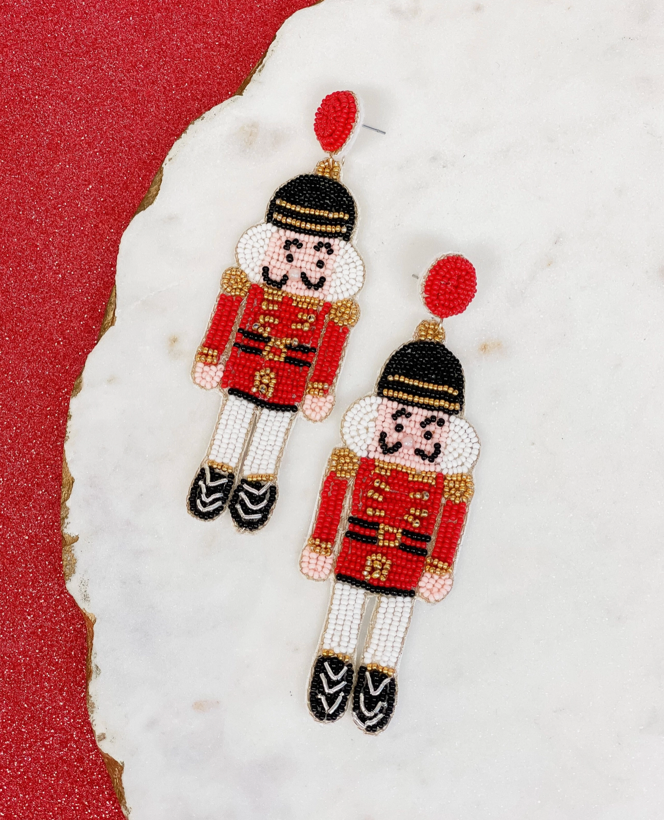 Nutcracker Beaded Dangle Earrings