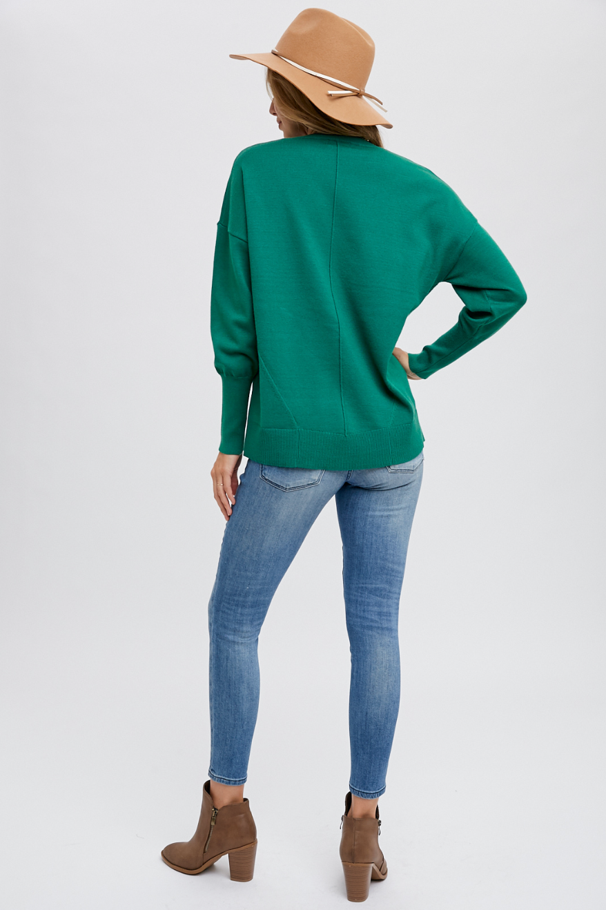 Classic Crew Dolman Sweater - Green