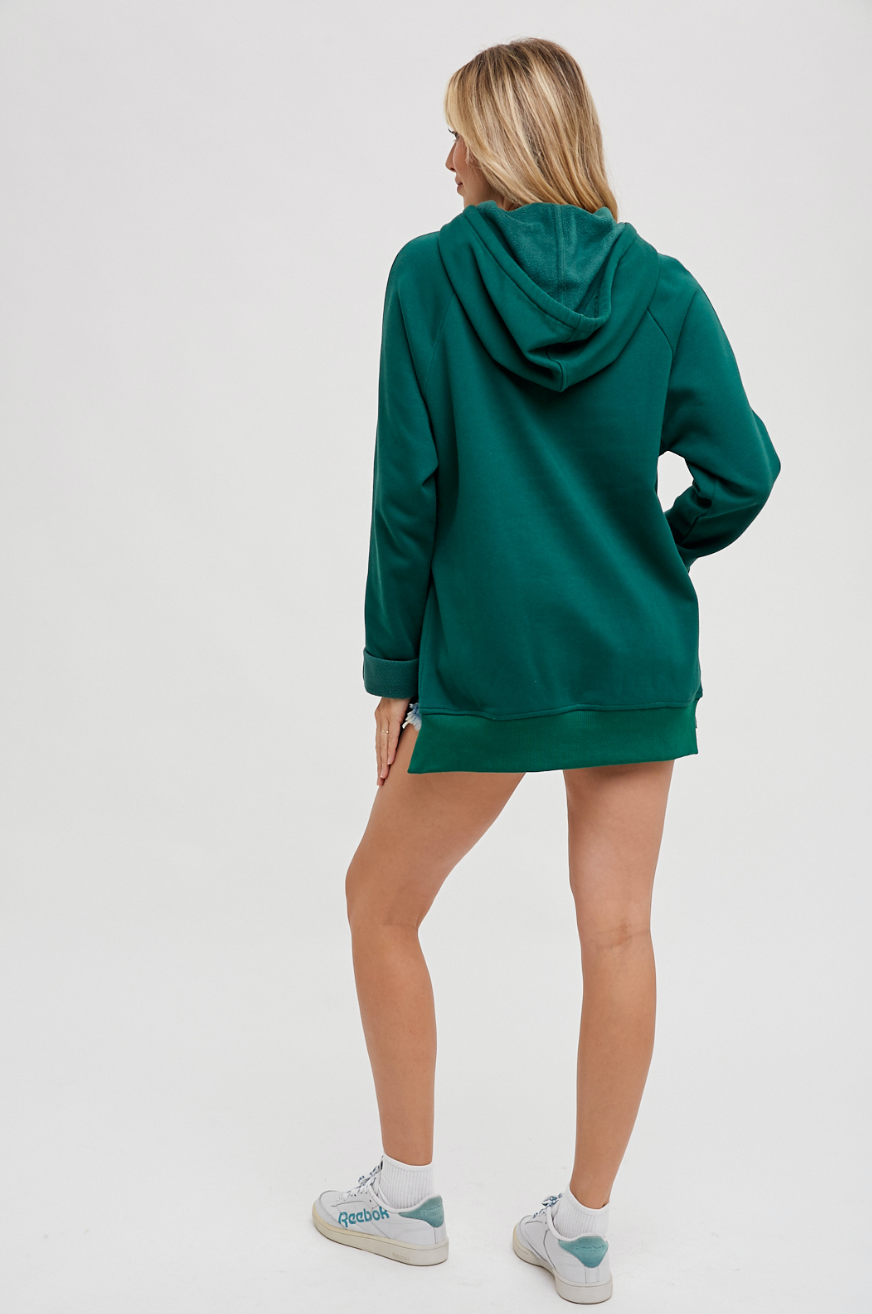 Side Slit Tunic Hoodie