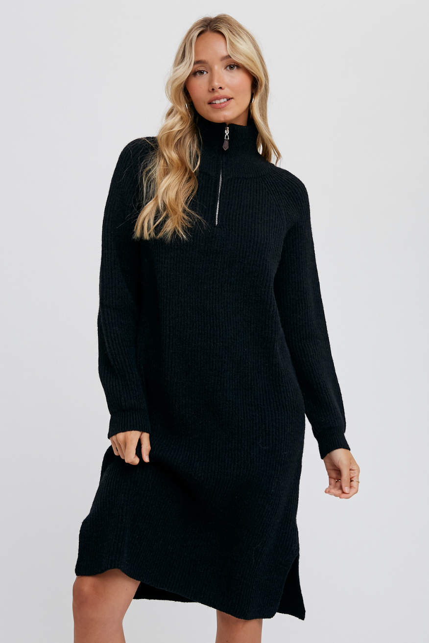 Quarter Zip Sweater Dress
