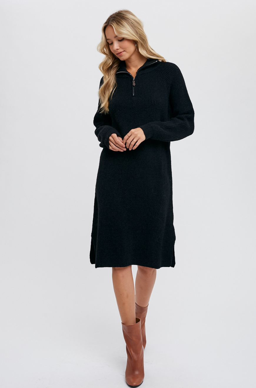 Quarter Zip Sweater Dress