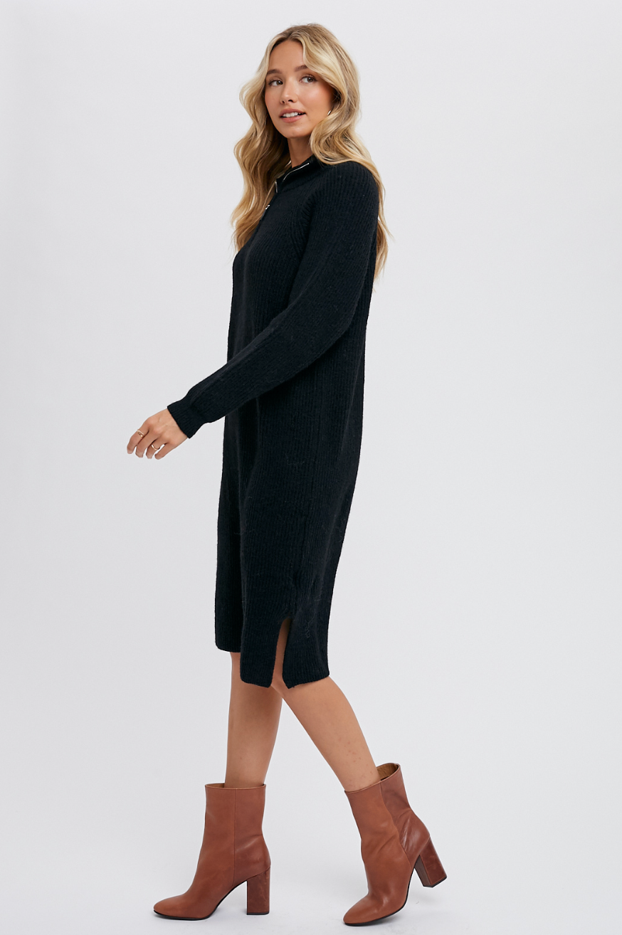 Quarter Zip Sweater Dress