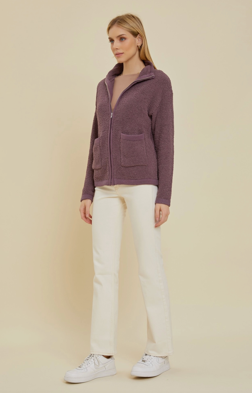 Dusty Plum Cozy Zip Up