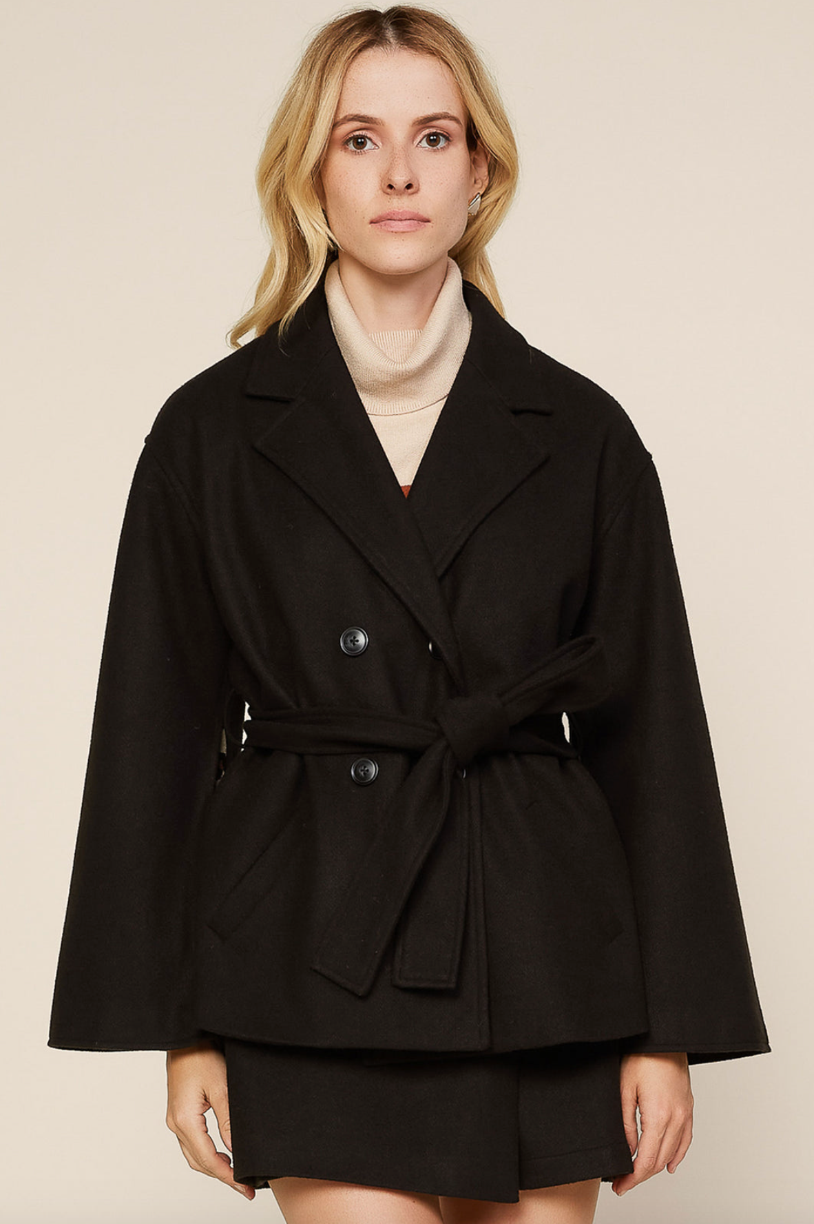 Cape Like Double Breasted Coat