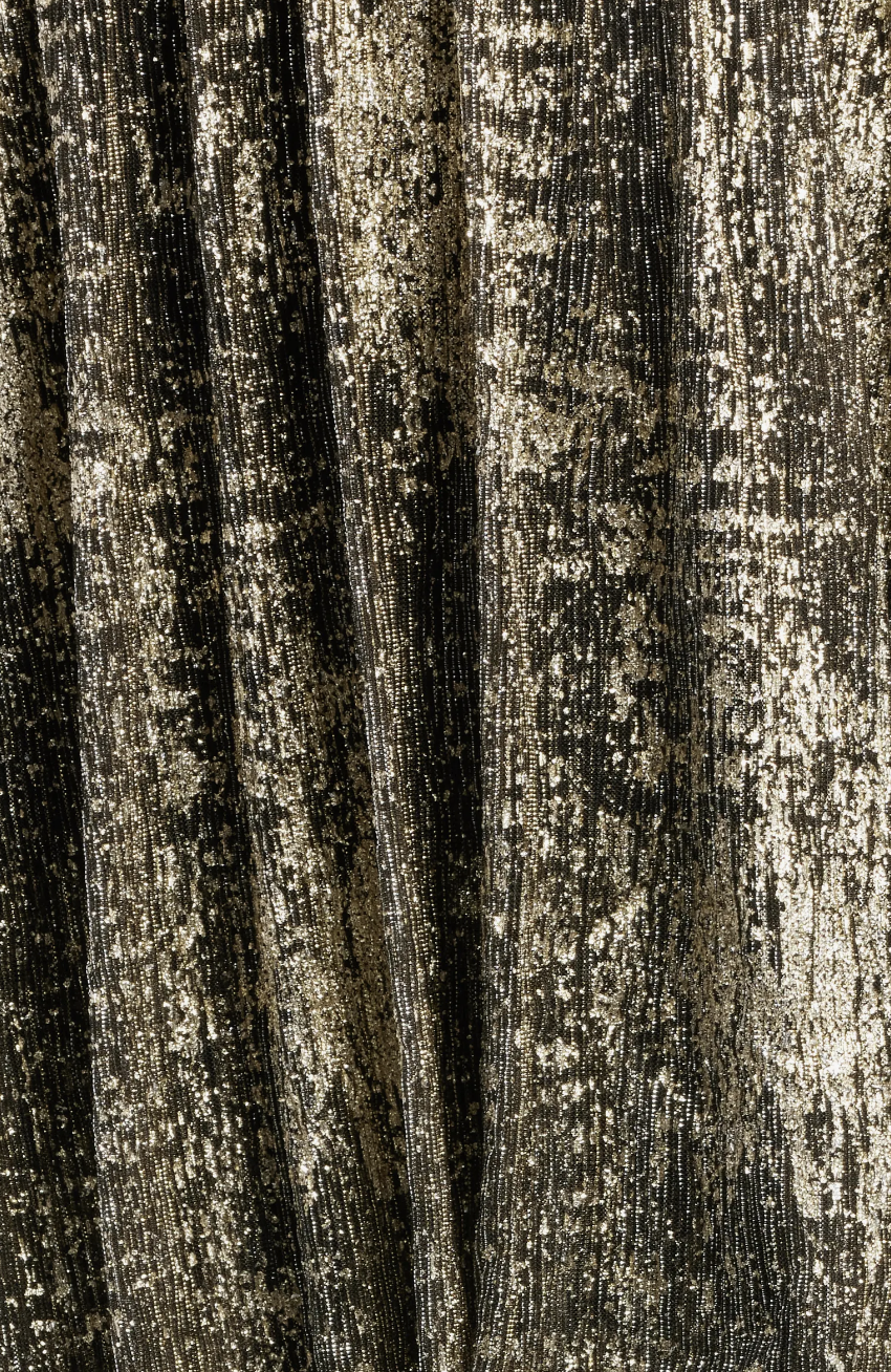 Tiered Metallic Cutout Midi Dress