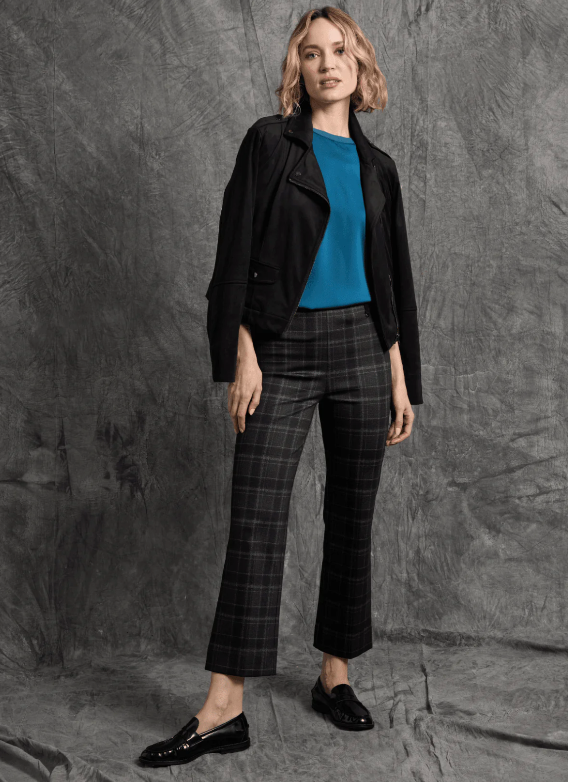 Amelia Moto Vegan Suede Jacket - Black