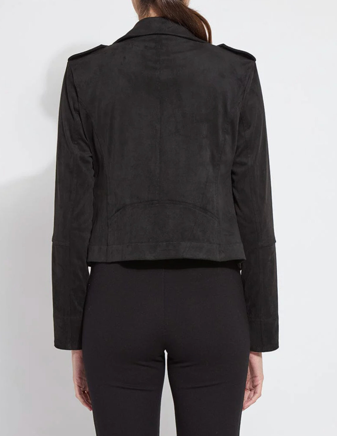 Amelia Moto Vegan Suede Jacket - Black
