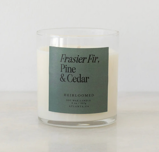 Heirloomed Candle Frasier Fir, Pine & Cedar - Christmas