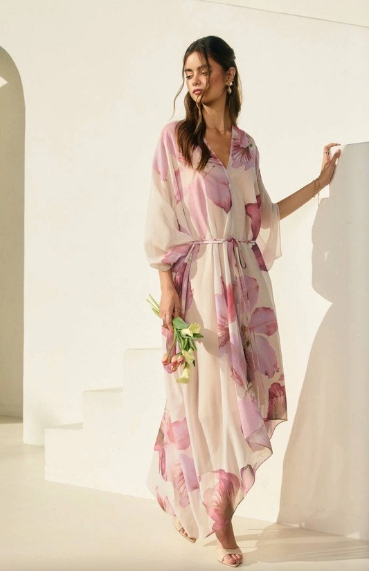 Orchid Bloom Kaftan Dress