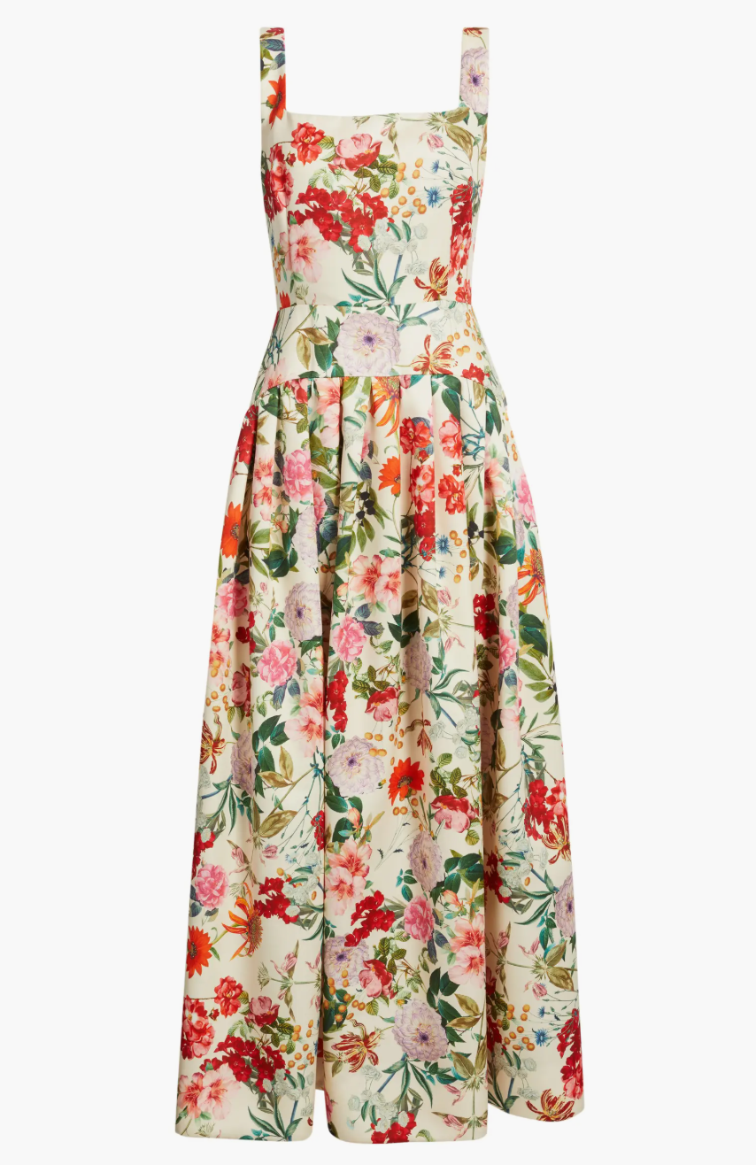 Garden Party Floral A-Line Gathered Dress