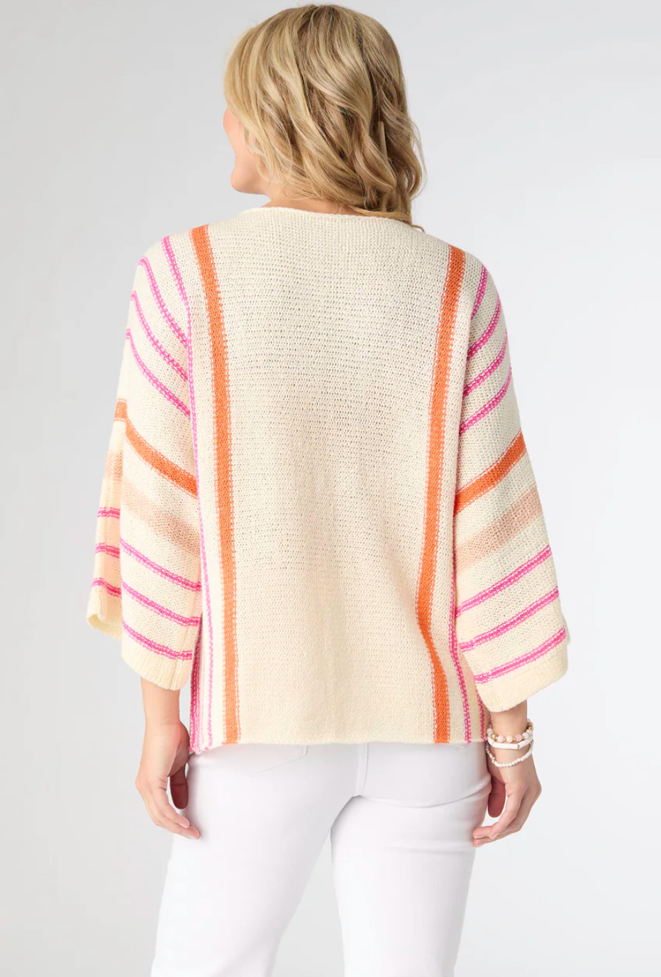 Gretchen Relaxed 3/4 Sleeve Striped Sweater