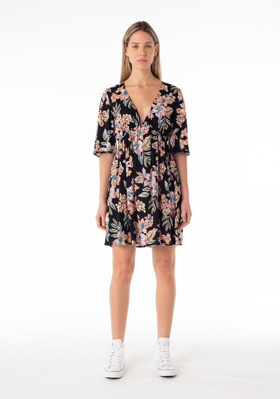 Tropical Print Mini Dress