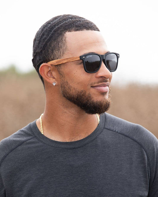 Bodie - Matte Onyx/ Zebra Wood / Smoke Polarized Lens
