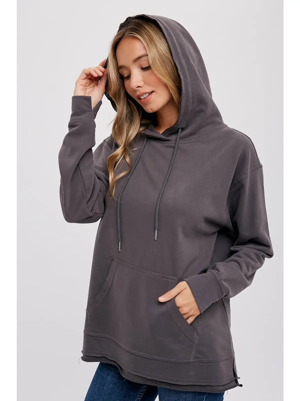 French Terry Hoodie Sweatshirt - Ash