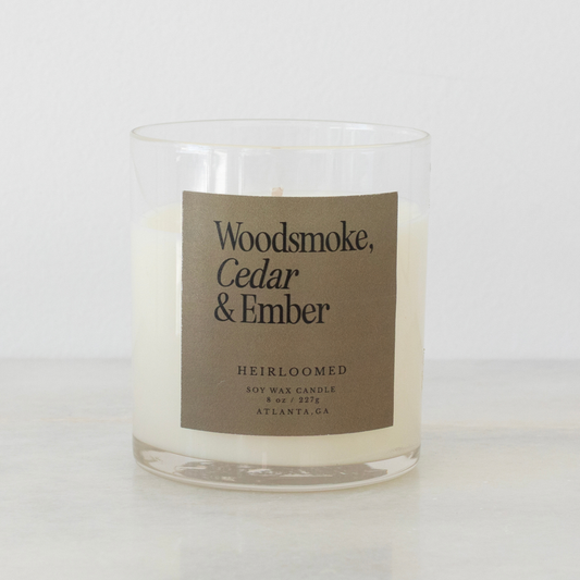 Heirloomed Candle - Woodsmoke, Cedar & Ember - Fall Candle