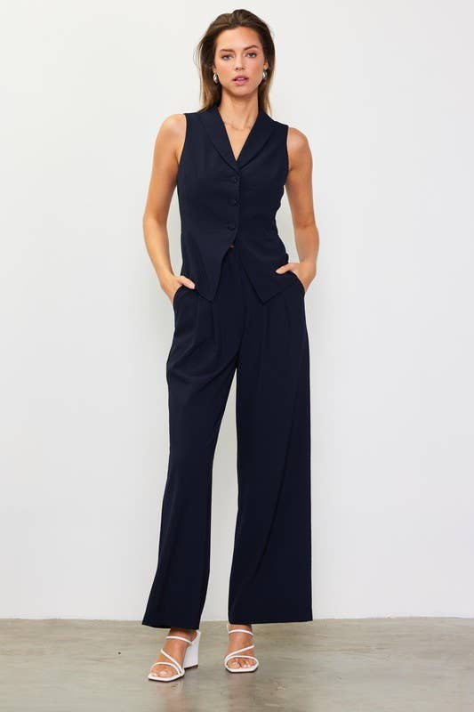 Double Pleated Wide Pants