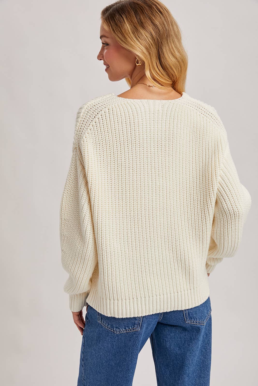 Cream Knit Sweater Pullover