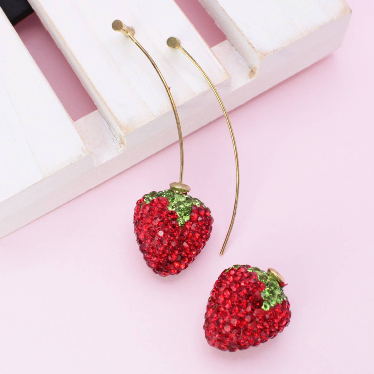 Crystal Strawberry Earrings