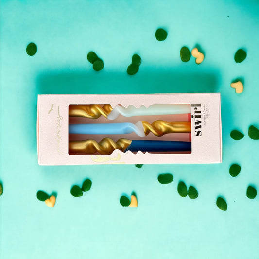 Dip Dye Swirl Candles - Elegant Dinner