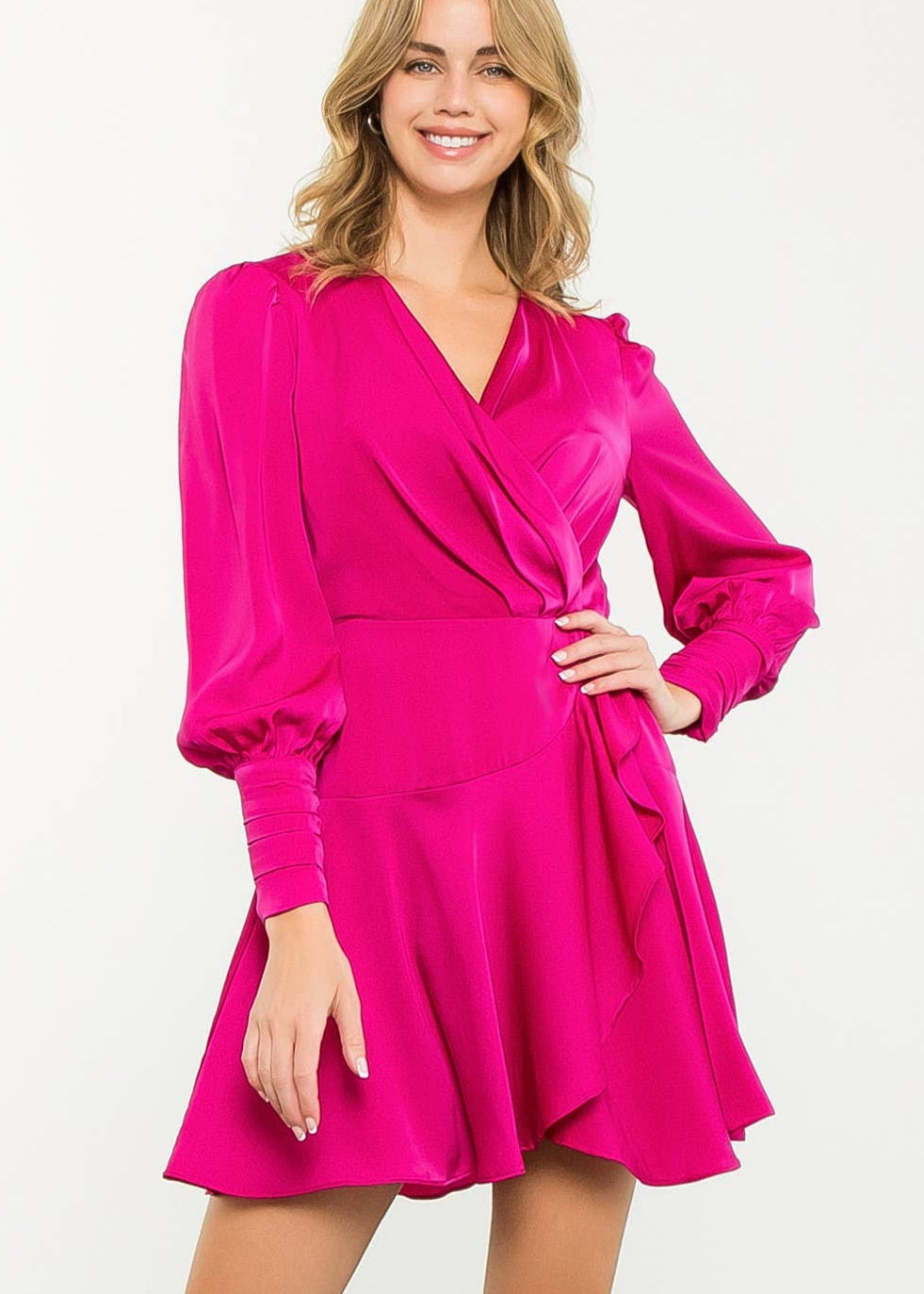 Long Sleeve Flutter Dress XS Long Sleeve Flutter Dress XS