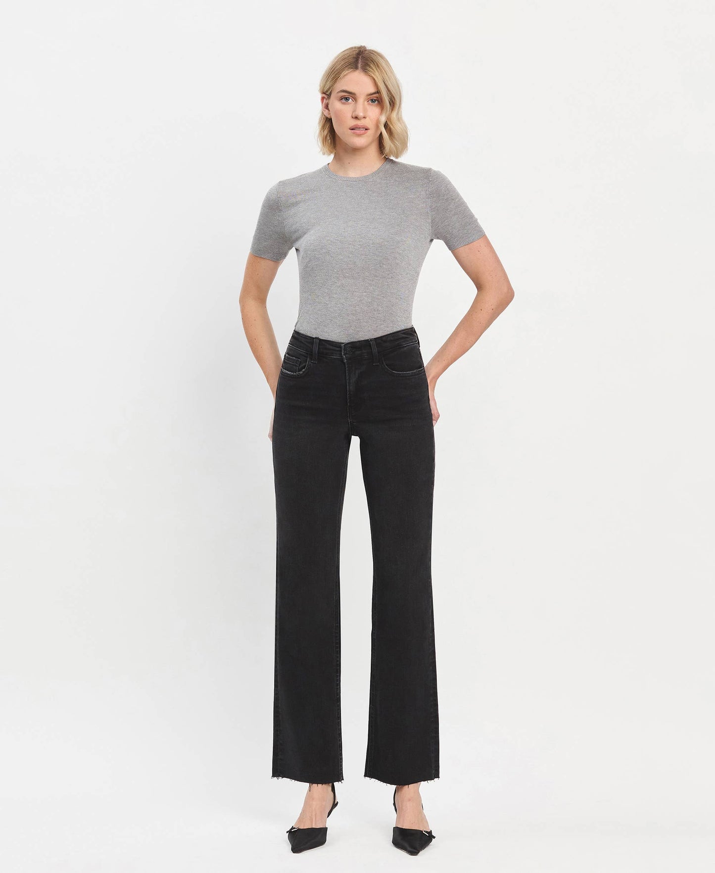 FLYING MONKEY High Rise Slim Wide Jeans