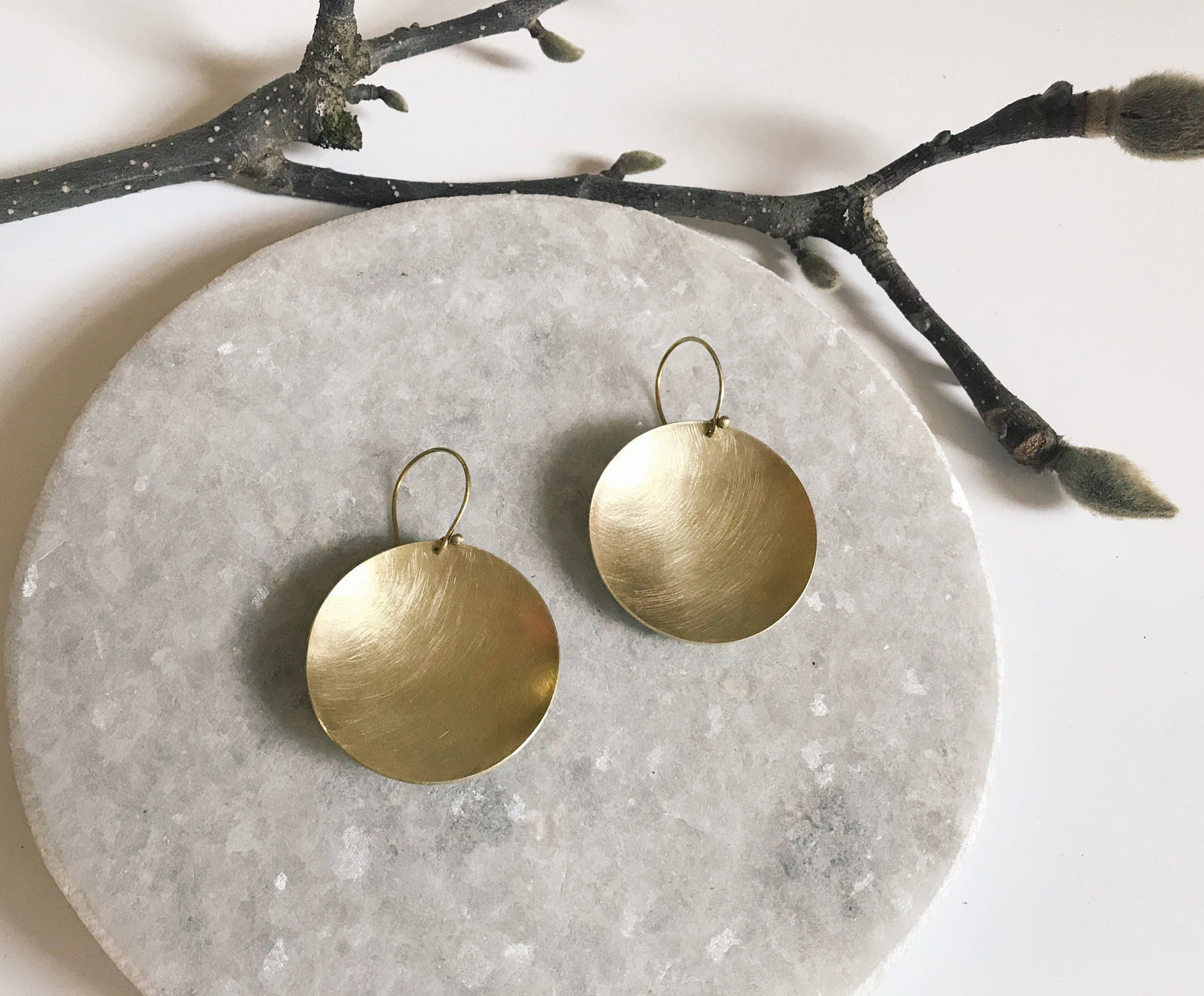 Big Brass Bowl Earrings
