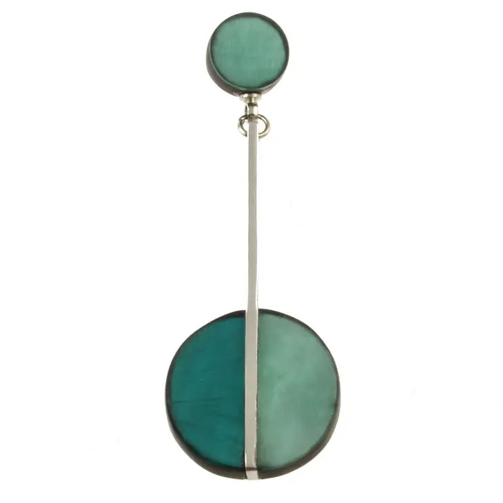 2Tone Post Earrings - Mermaid Green