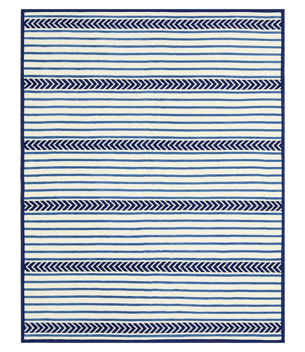 Bar Harbor Stripe Blue Blanket