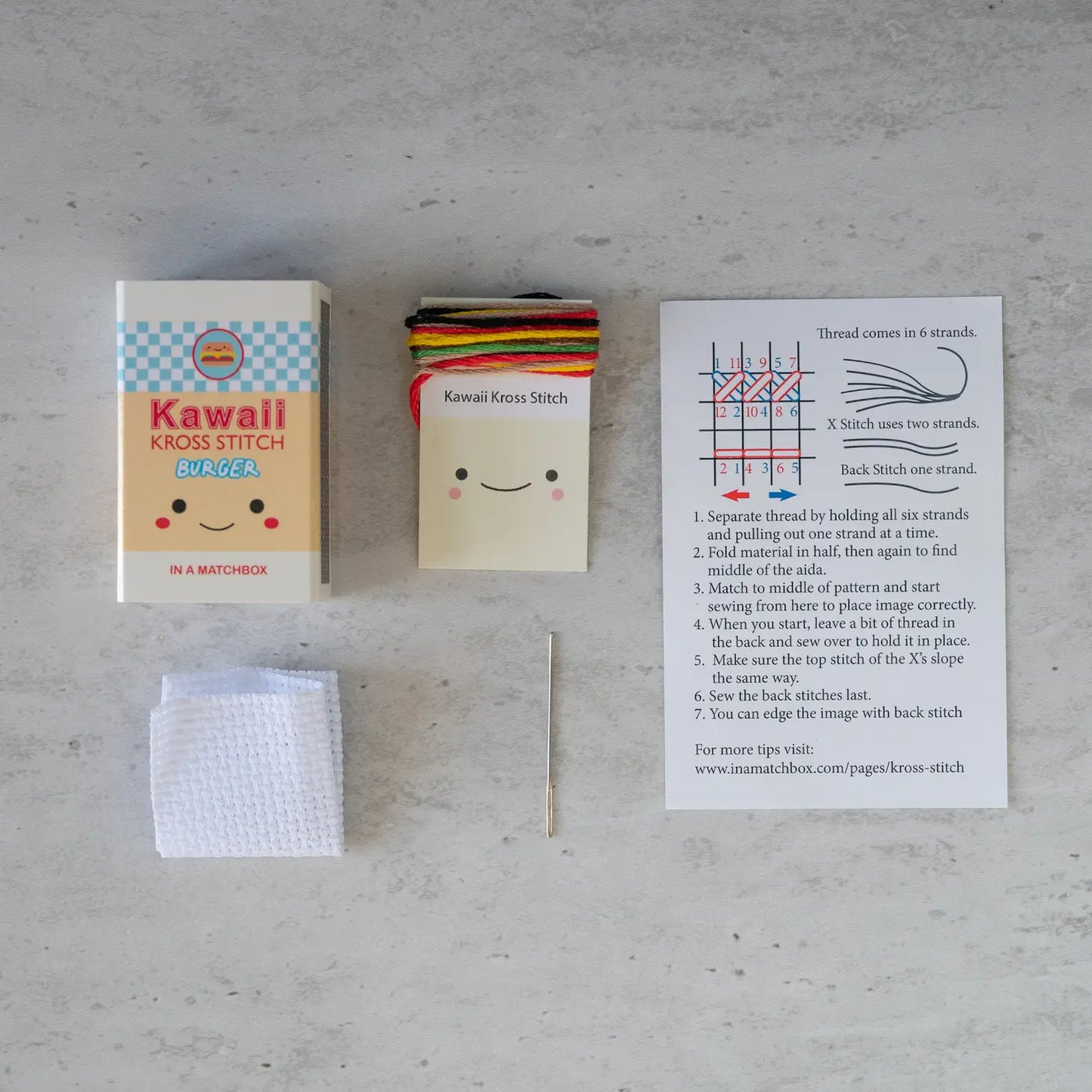 Kawaii Burger Mini Cross Stitch Kit
