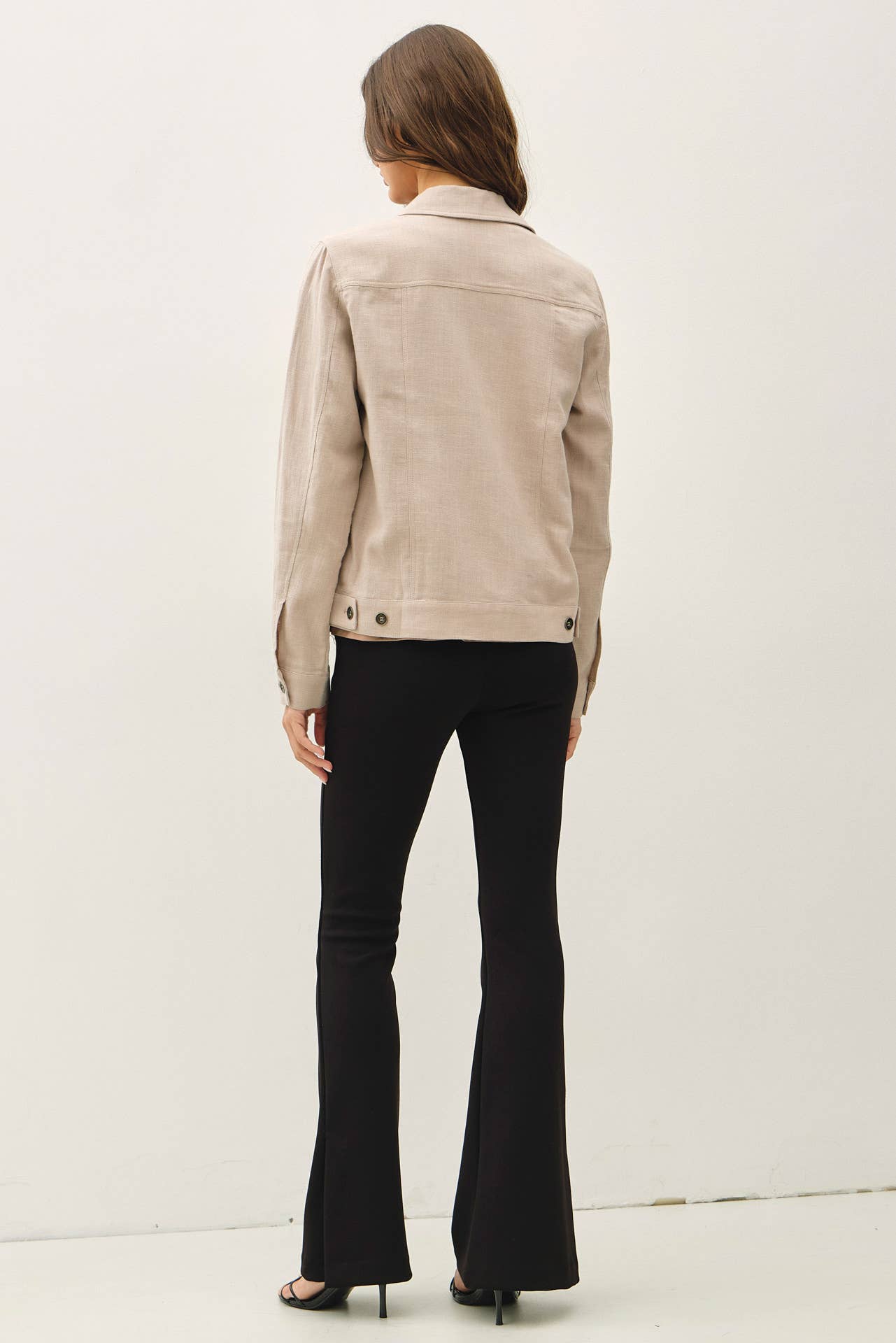 Linen Blend Metal Button Jacket