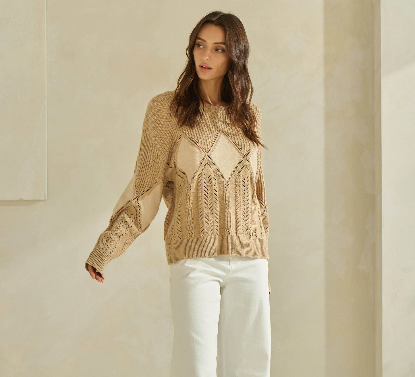Diamond Openwork Sweater