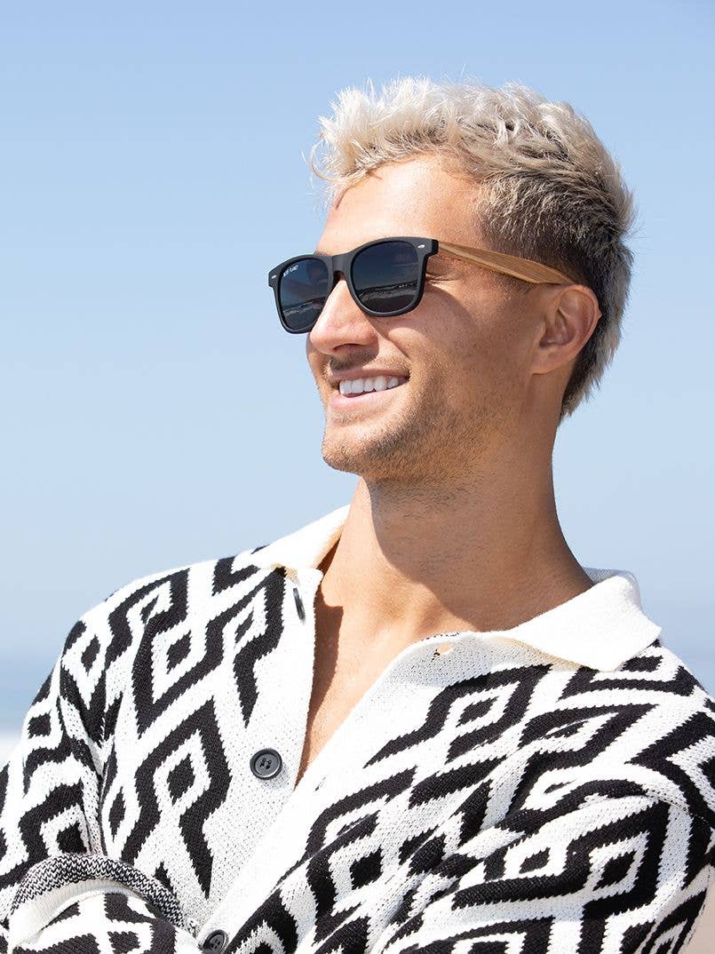 Bodie - Matte Onyx/ Zebra Wood / Smoke Polarized Lens