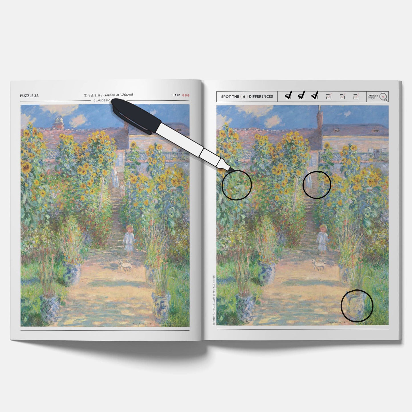 Famous Artwork Spot the Difference Puzzles, Activity Book