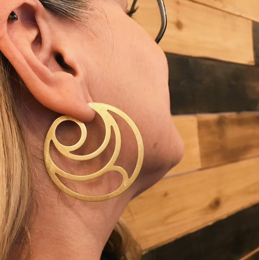 Wave Hoop Studs