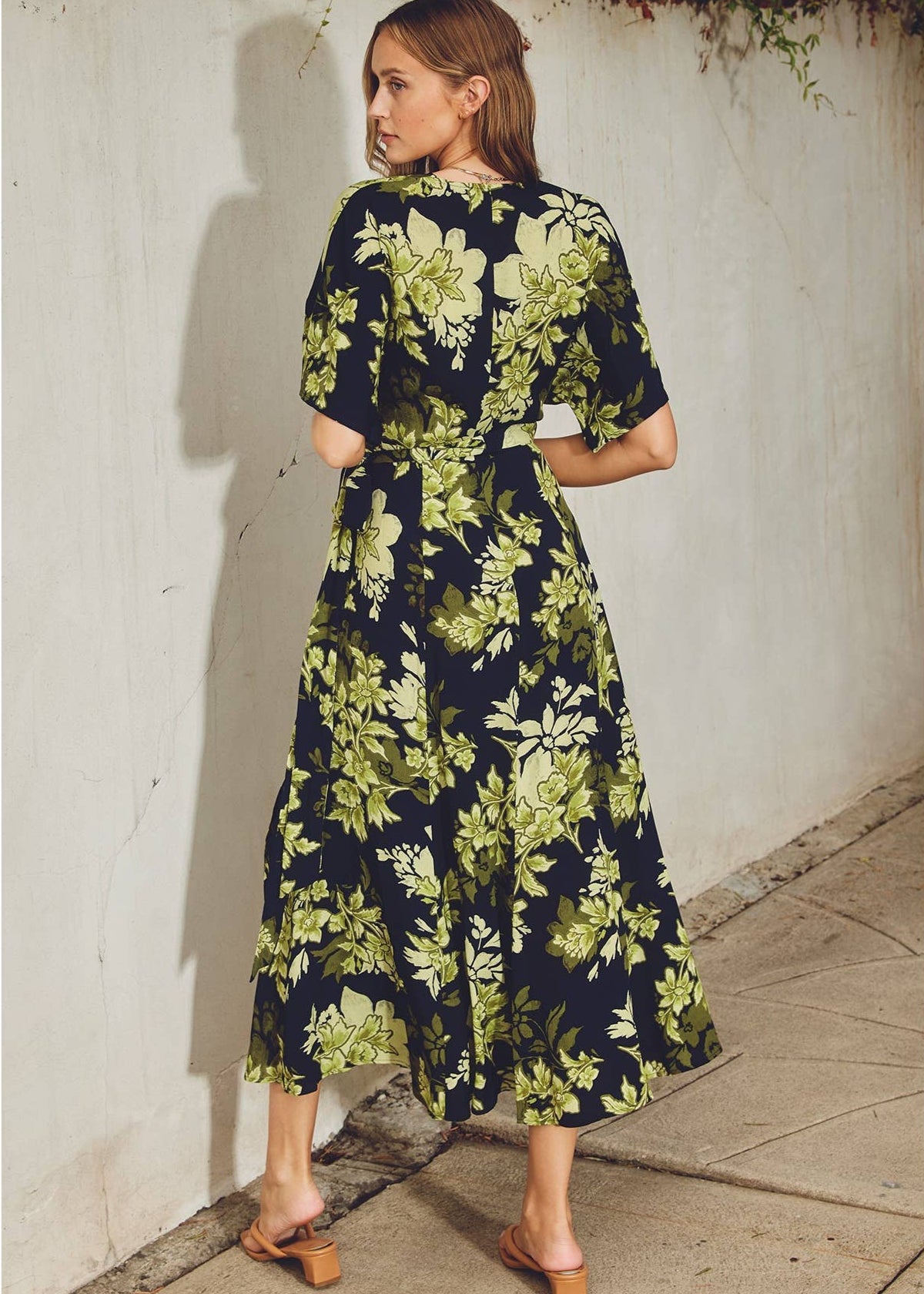 Midnight Floral Wrap Maxi Dress