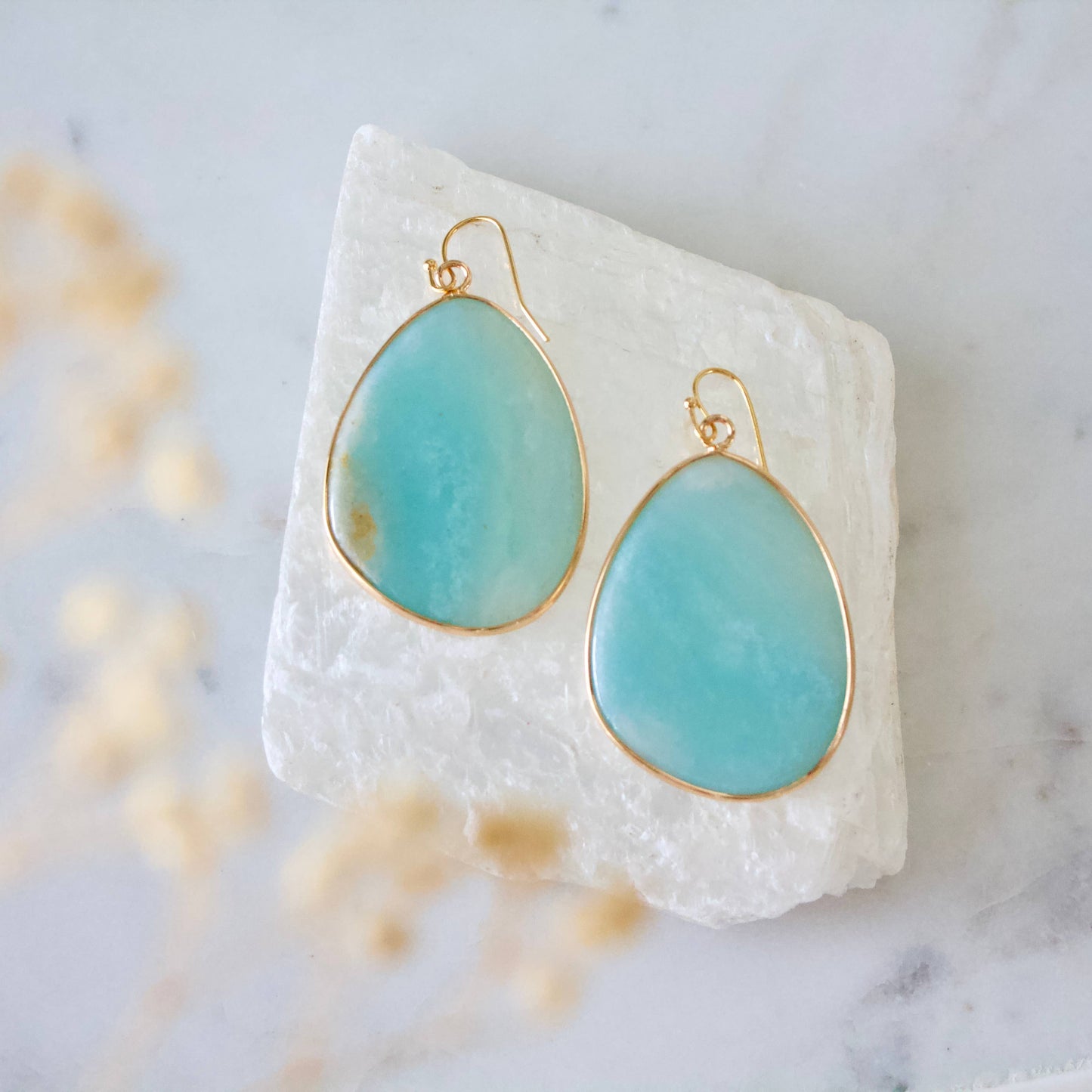 Slab Earrings - Amazonite