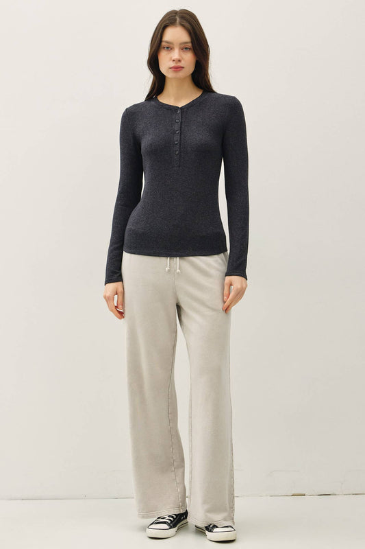 Soft & Slinky Modal Ribbed Henley Top
