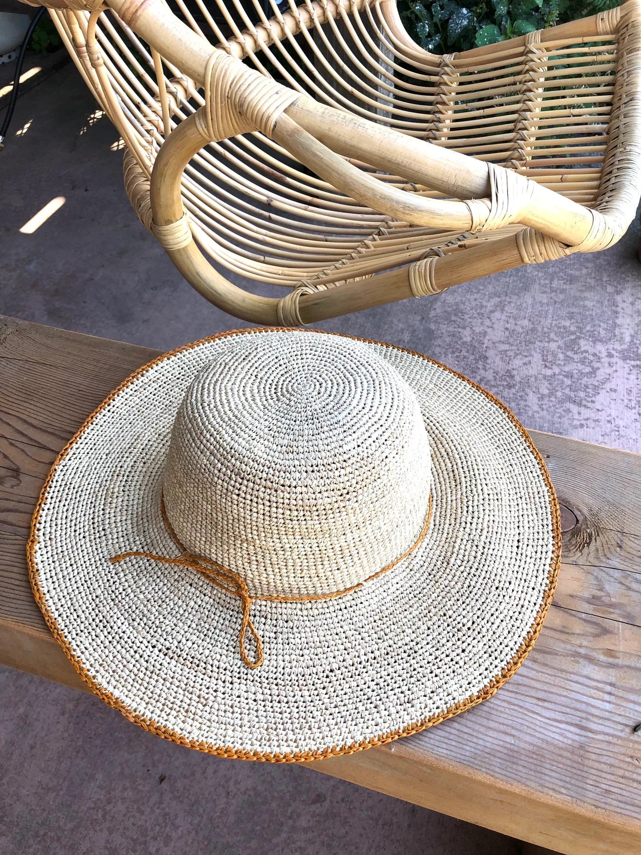 Rachel Saffron Crochet Straw Hat