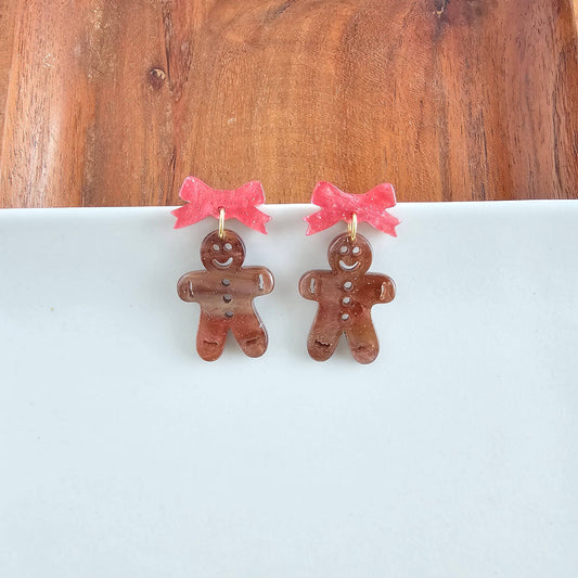 Bow Gingerbread Earrings