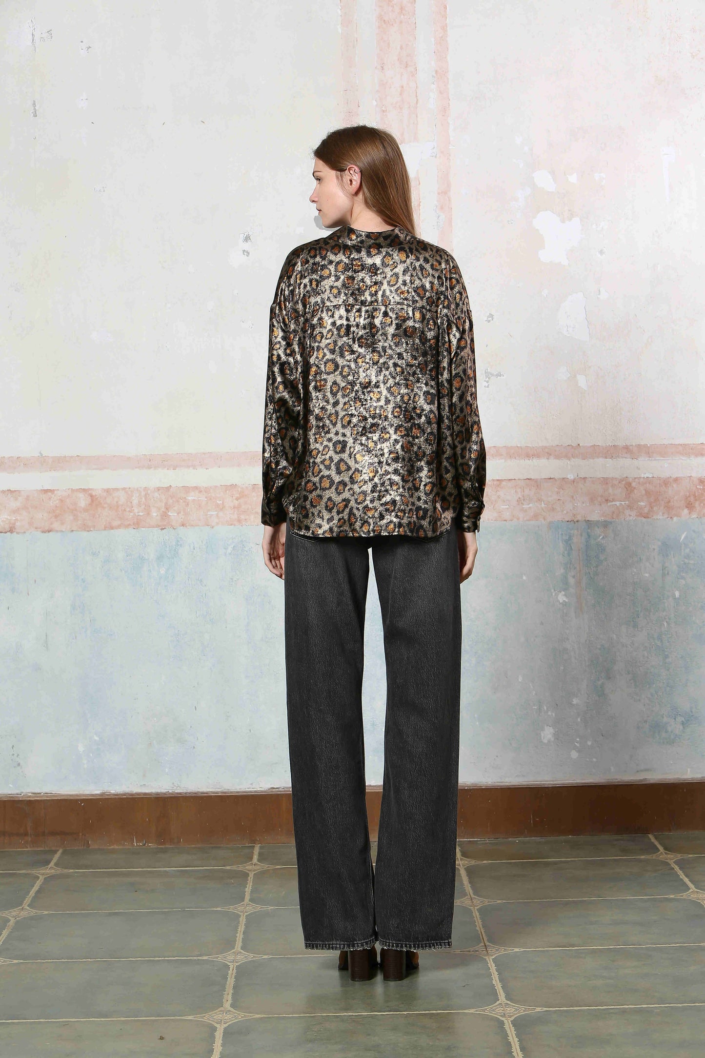 Shimmer Animal Print Blouse