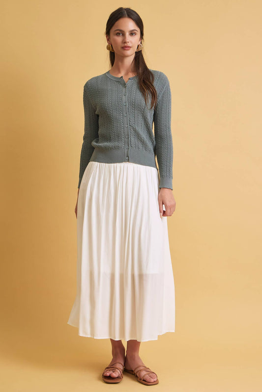 Smoked Waist Full Circle Skirt